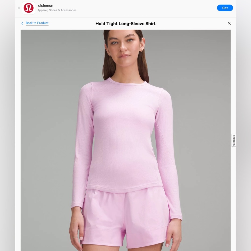 NWT 🏷LULULEMON HOLD TIGHT LONG SLEEVE IN PINK SIZE 4